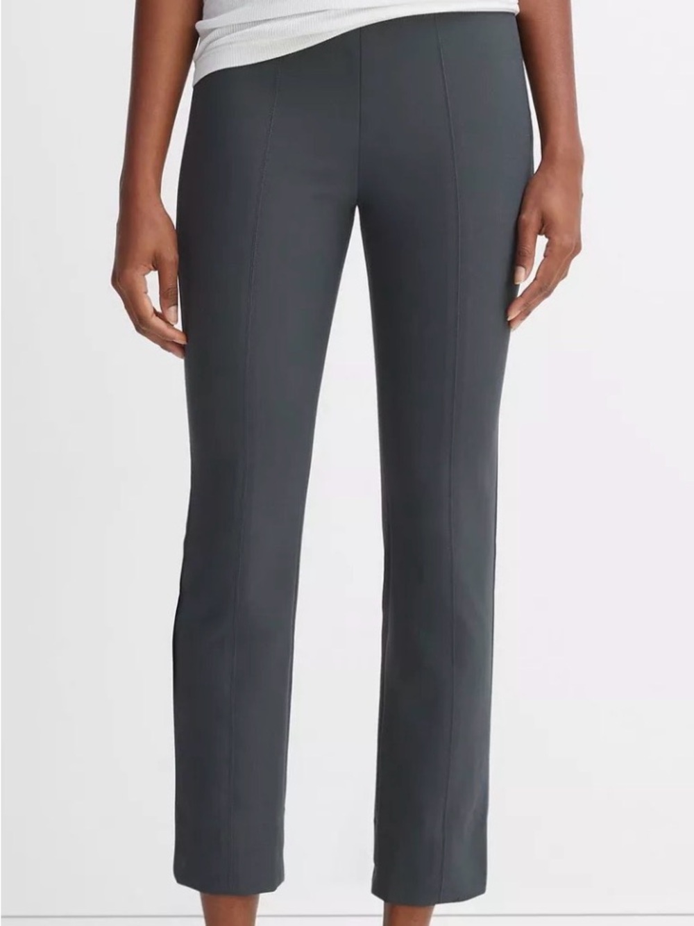 Vince Straight-Leg Ponte Pants - Charcoal